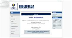 Desktop Screenshot of biblioteca.facel.com.br